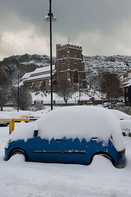 All Saints Church in the Snow