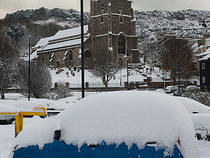 All Saints Church in the Snow